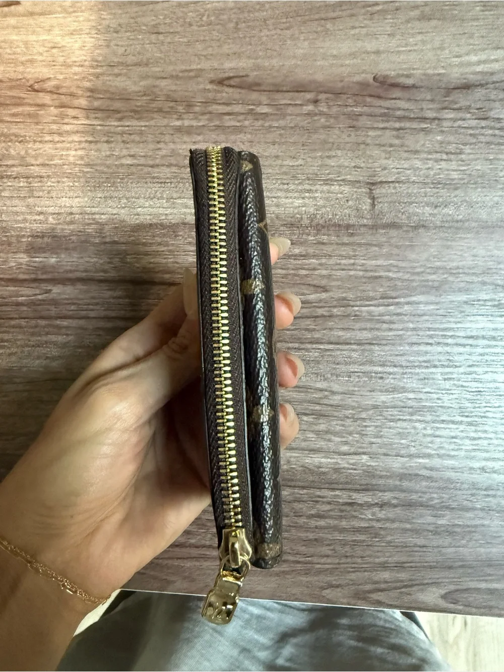 Louis Vuitton Monogram Canvas Brown & Gold Envelope Card Pouch
